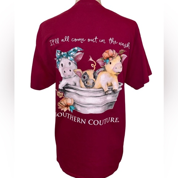 Southern Culture Classic Collection “It’ll Come Out in the Wash” Tee Berry SZ M - Picture 4 of 6